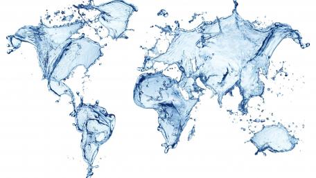Splashing Water Map of the World wallpaper