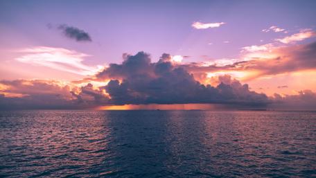 Lavender Dusk Over Tranquil Sea wallpaper