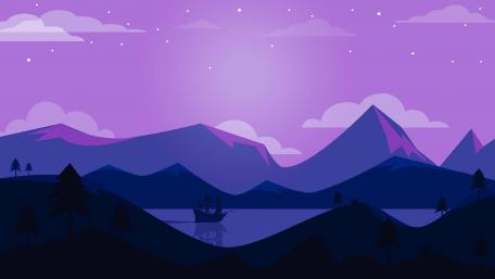 Tranquil Purple Night by the Lake wallpaper