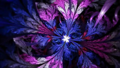 Purple Fractal Flower in 4K wallpaper