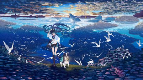 Oceanic Dreams Anime Landscape wallpaper
