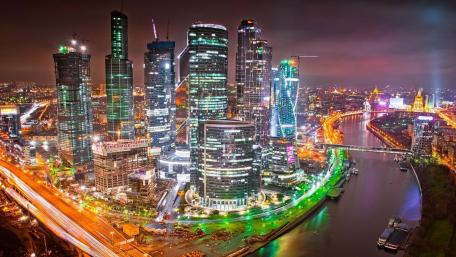 Lights of Moscow wallpaper