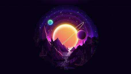 Cosmic Sanctuary Amidst the Stars wallpaper