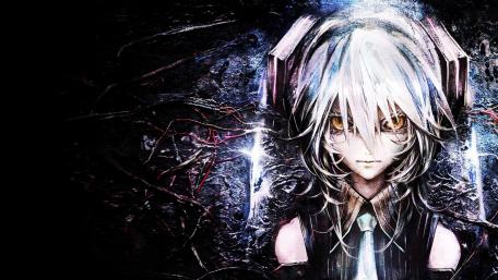Mystical Hagane Miku Amidst Shadowy Vines wallpaper