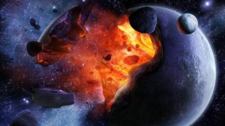 Planet explosion art wallpaper