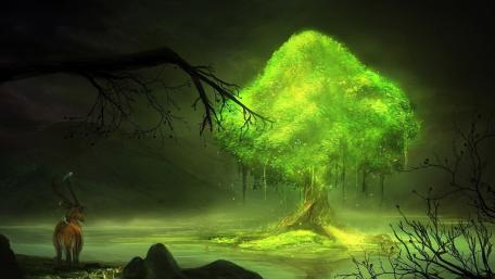Green tree wallpaper