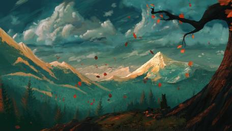 Whispers of Autumn in the Mountains wallpaper