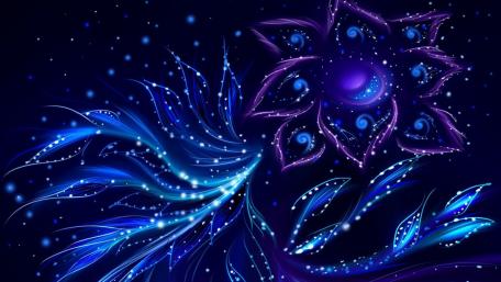 Neon Flower in Abstract Glow wallpaper