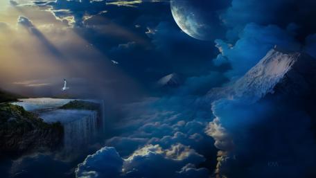 Celestial Dreams in a Mystic Landscape wallpaper