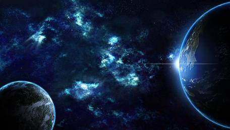 Mystical Cosmic Vista Illuminating Earth wallpaper