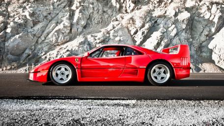 Classic Ferrari F40 on Scenic Roadway wallpaper