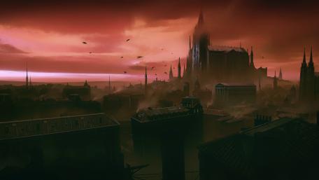 Gothic Castle at Sunset wallpaper