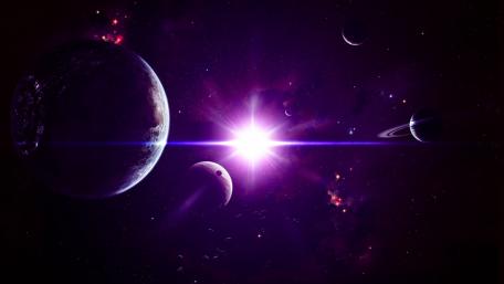 Stellar Odyssey in a Purple Universe wallpaper