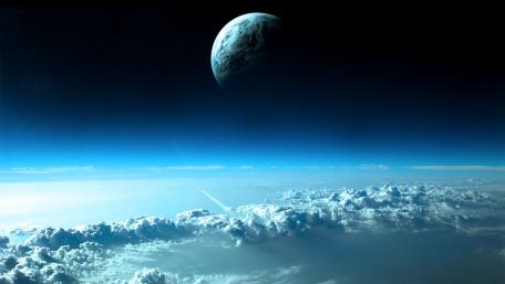 Majestic Planet Horizon in Space wallpaper