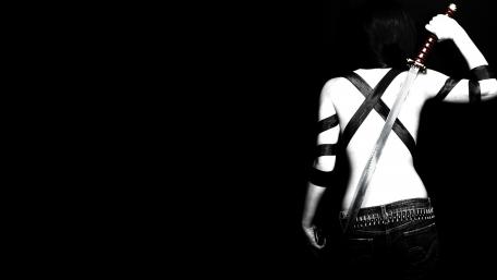Monochrome Warrior's Resolve wallpaper