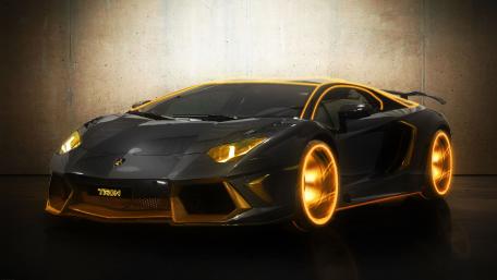 Glowing Wheels of the Lamborghini Aventador wallpaper