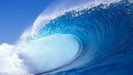 Majestic Blue Ocean Wave wallpaper