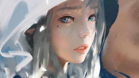 Ethereal Ice Princess Gaze wallpaper