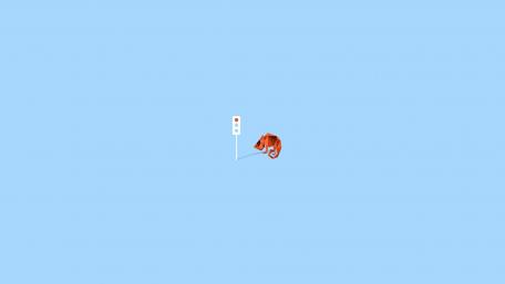 Chameleon Meets Traffic Light in Minimalism wallpaper