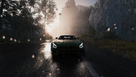Rainy Drive Splendor in 4K wallpaper