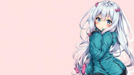 Adorable Anime Charm in Pastel Pink wallpaper