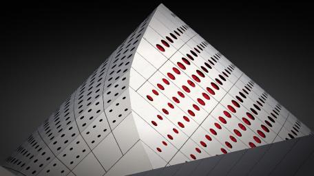 Modern Abstract 3D Pyramid Design with Bold Patterns and Shapes wallpaper