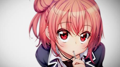 Adorable Anime Girl with a Playful Glance wallpaper