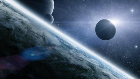 Majestic Cosmic Eclipse Scene wallpaper