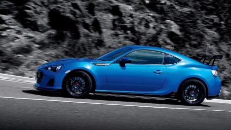 Stunning Subaru BRZ in Motion on a Scenic Road wallpaper