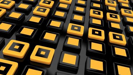 Geometric Harmony in Black and Yellow wallpaper