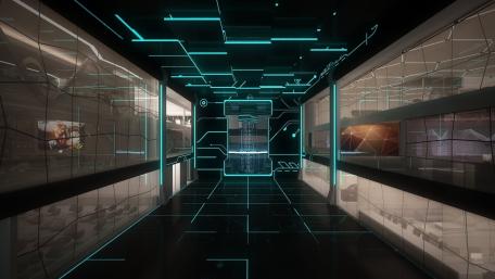 Futuristic room wallpaper