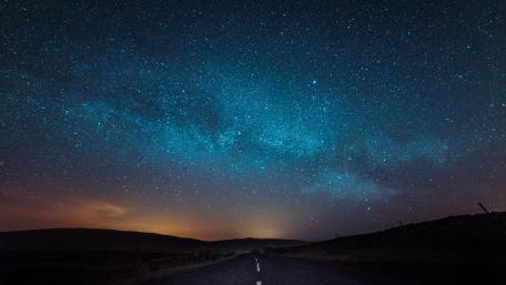 Starry Road Under the Milky Way wallpaper