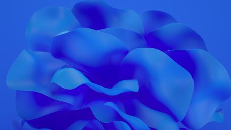 Fluid Blue Abstract Flower Design for Modern Spaces wallpaper