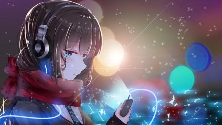 Serene Beats in Neon Dreams wallpaper