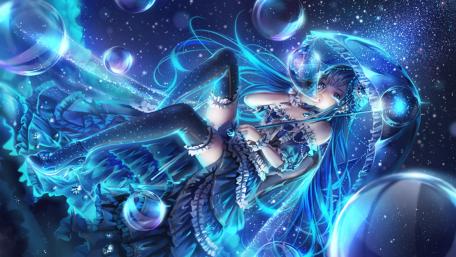 Anime Girl in a Celestial Dance wallpaper