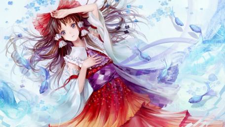 Enchanting Anime Girl in a Dreamy Underwater World wallpaper
