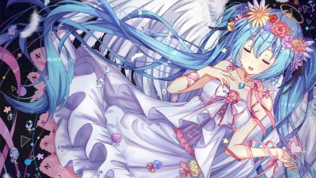 Enchanting Dreamscape with Hatsune Miku's Serenity wallpaper