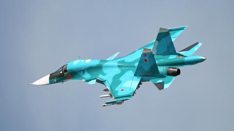 Vibrant Sukhoi Su-34 in Flight wallpaper