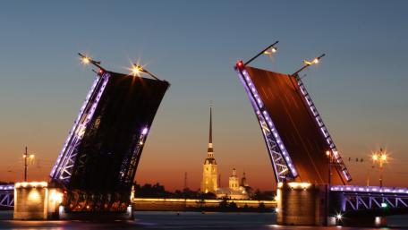 Stunning Bridge at Sunset in a City Landscape wallpaper