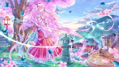 Enchanting Sakura Breeze wallpaper