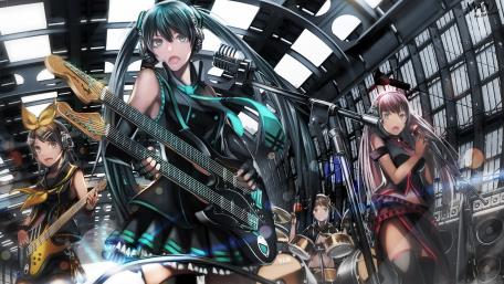 Anime girl rock band wallpaper