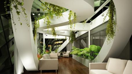 Modern Elegance Meets Nature in Luxury Living wallpaper