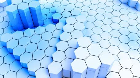 Geometric Harmony in Blue Shades wallpaper