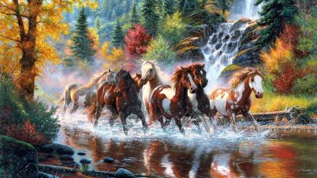 Running horses wallpaper