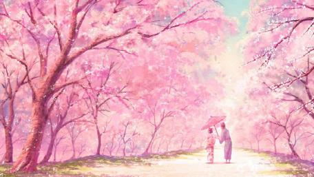 Strolling in the park wallpaper