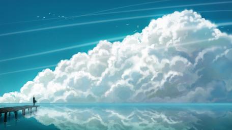 Serene Horizon at the Anime Pier wallpaper