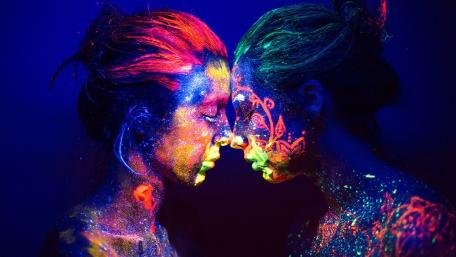 Colorful Connection in Body Art wallpaper