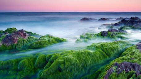 Serene Highland Waterscape at Dusk wallpaper