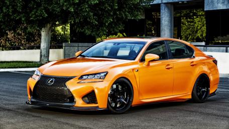 Vibrant Lexus RC F in Striking Orange Shade wallpaper