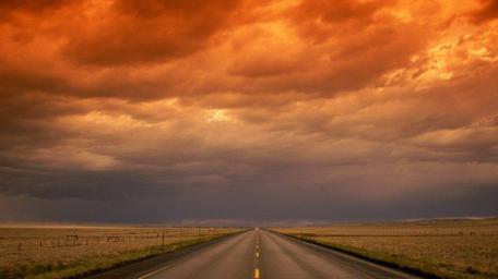 road sunset wallpaper
